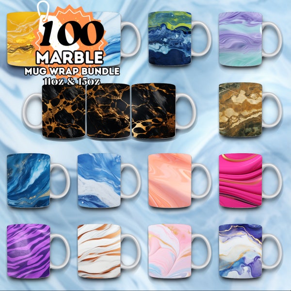 100 Marble Mug Wrap Bundle, Geode Agate Designs, 11 oz 15 oz Mug Wrap Design, 3D Marble Mug Designs, Sublimation Designs, Digital Download