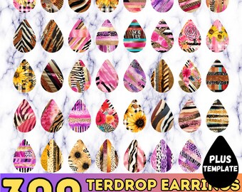 300 Western Teardrop Earring Sublimation Designs (Digital Download)