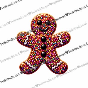 Glitter Gingerbread Sublimation Designs, Christmas Cheerful Sparkly Glitter Sublimation Design Download PNG, Santa, Digital Download, DTF