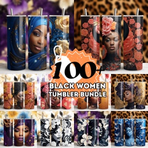 Black Women Tumbler Wrap Bundle: 20oz Sublimation Designs (Digital Download)