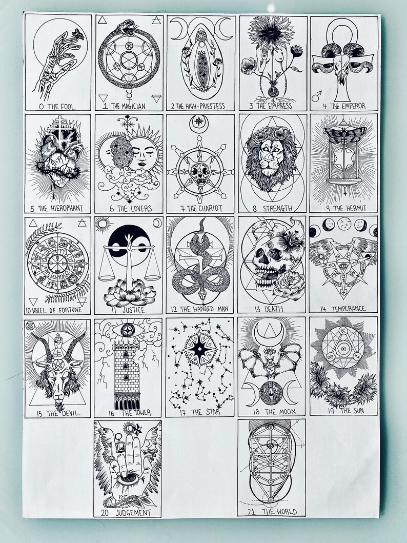 Major Arcana Tarot Cards Unframed Print Home Decor Wall | Etsy