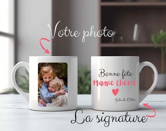 Mug Bonne Fête Mamie - Cadeau Mamie - Fête des Grands Mères - Mug Personnalisé - Mug Photo -