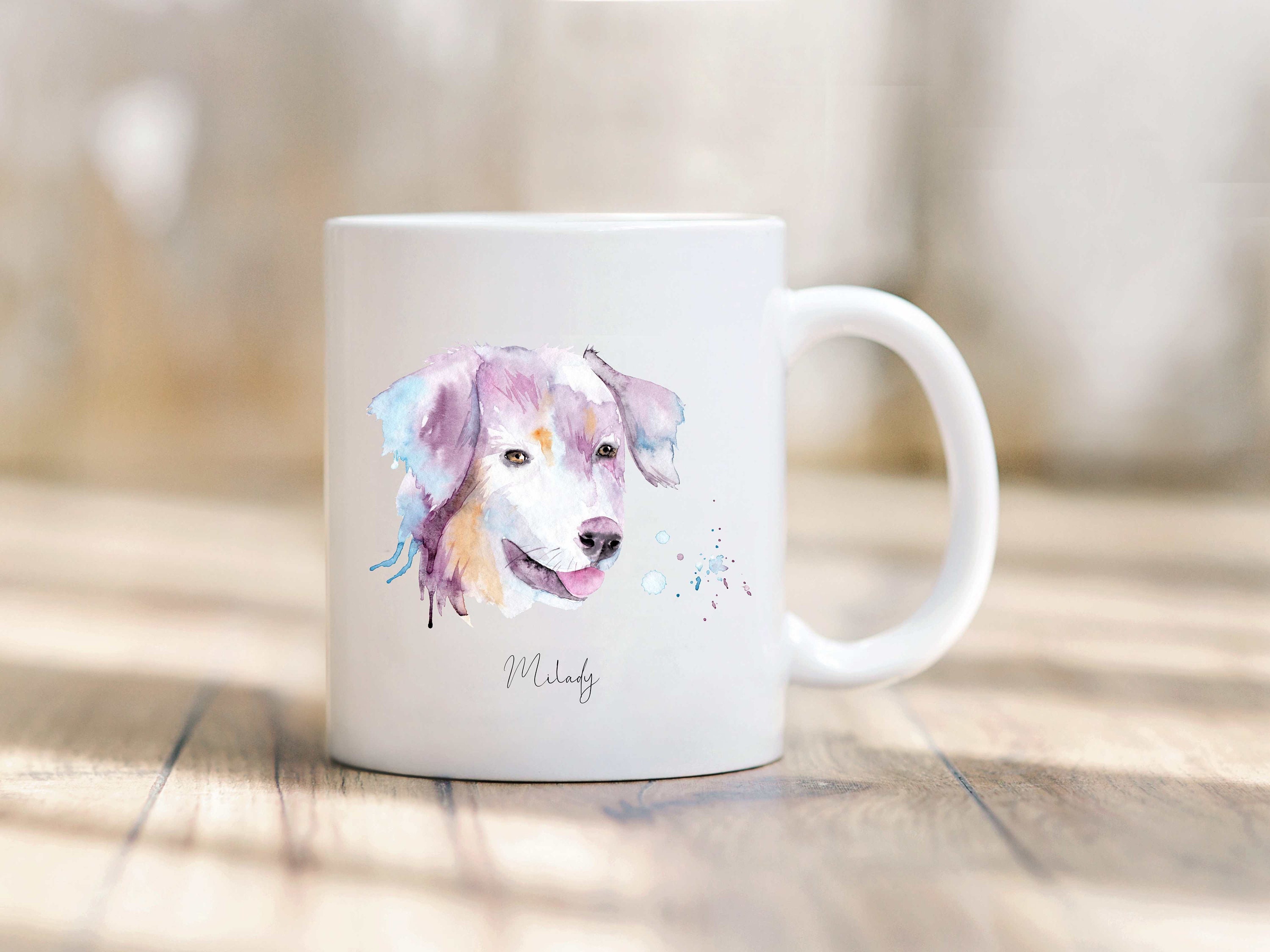 Mug Chien Berger Australien Effet Peinture à Personnaliser