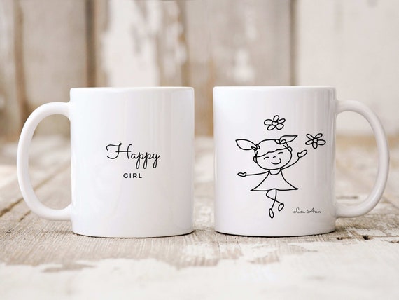 Le dessin de vos enfants imprimé sur un joli mug en céramiqu