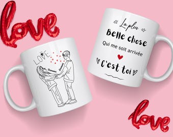 Mug Love couple valentine to personalize - Mug Couple - Mug I love you - Mug valentine - Gift Love - Birthday - Wedding -