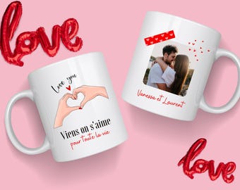 Mug Love photo couple - Mug Couple - Mug I love you - Mug Valentine's Day - Gift Love - Birthday - Wedding -