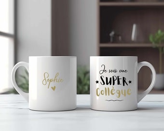 Mug Super Collègue - Mug personnalisé - Cadeau Collègue - Cadeau Anniversaire -