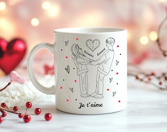 Mug Love couple valentine to personalize - Mug Couple - Mug I love you - Mug valentine - Gift Love - Birthday - Wedding -