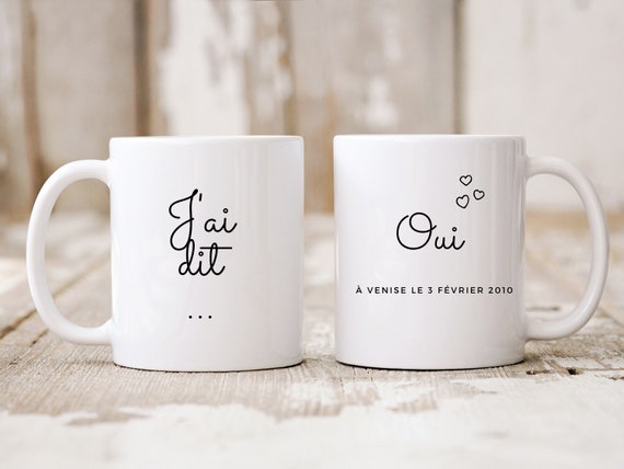Mug I Said Yes - Personalized Mug - Couple Gift - Birthday - Wedding - Gift  for Her - Gift For Him - Love - Souvenir