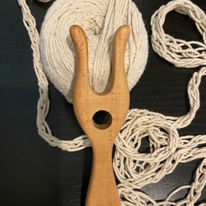 Set of wood Lucet Fork and knotting star, lucet knitting fork, Lucet, Weaving fork, Cord making, Viking weaving, lucet braiding, lucet cord