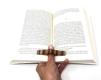 Book Page Holder, Wood Page Holders for Reading, Literary Gifts, Thumb Book Page Holder, Book Accessorries