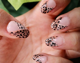 Wild Print Nude Brown Tones Deep V Press On Nails | Nails | False Nails | Fake Nails | Stick On Nails | Short Oval