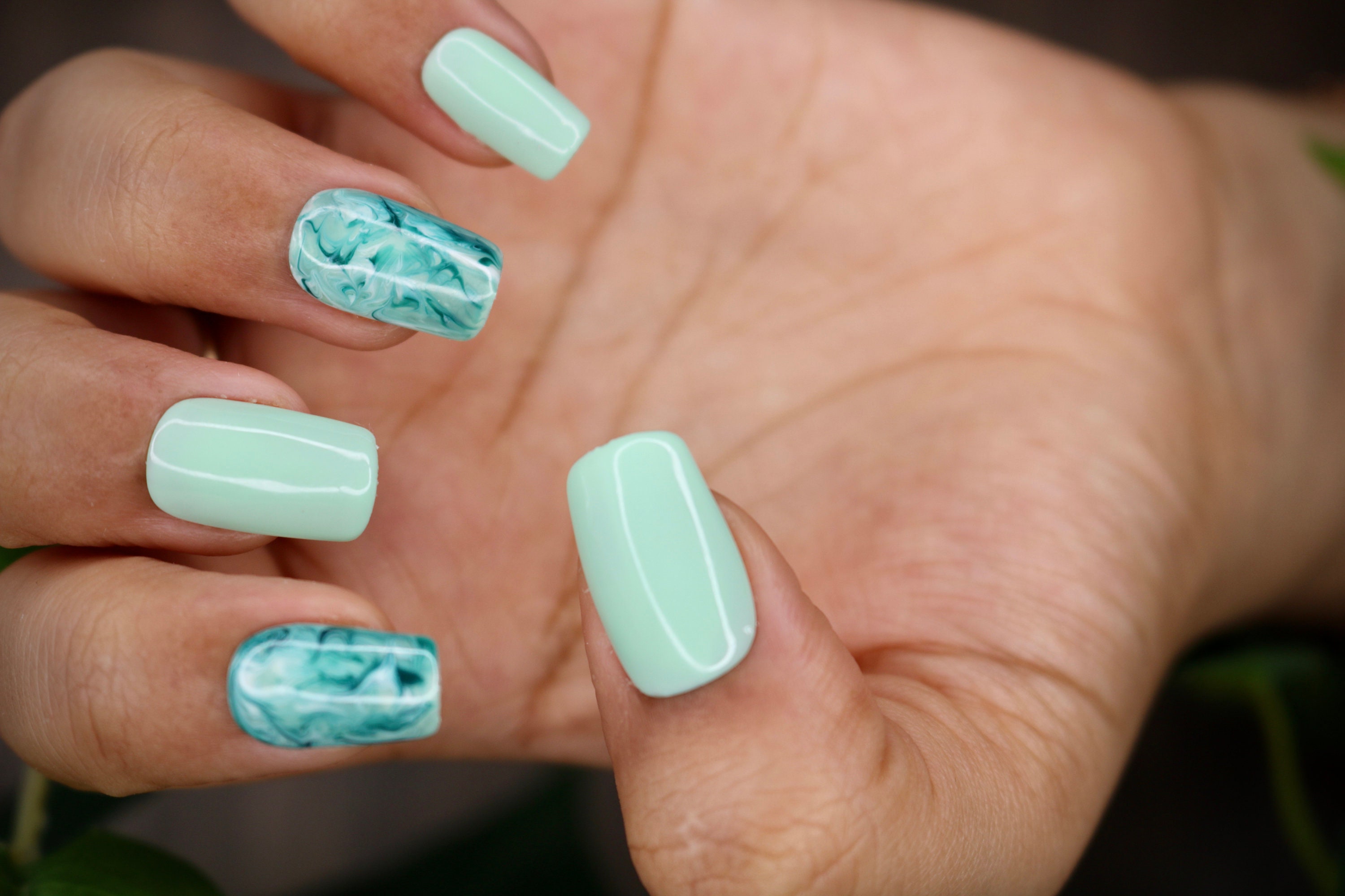 Mint Green Marble Press on Nails Nails False Nails Fake Etsy UK