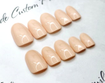 Cream Beige Press On Nails | Nails | False Nails | Fake Nails | Stick On Nails | Short Oval