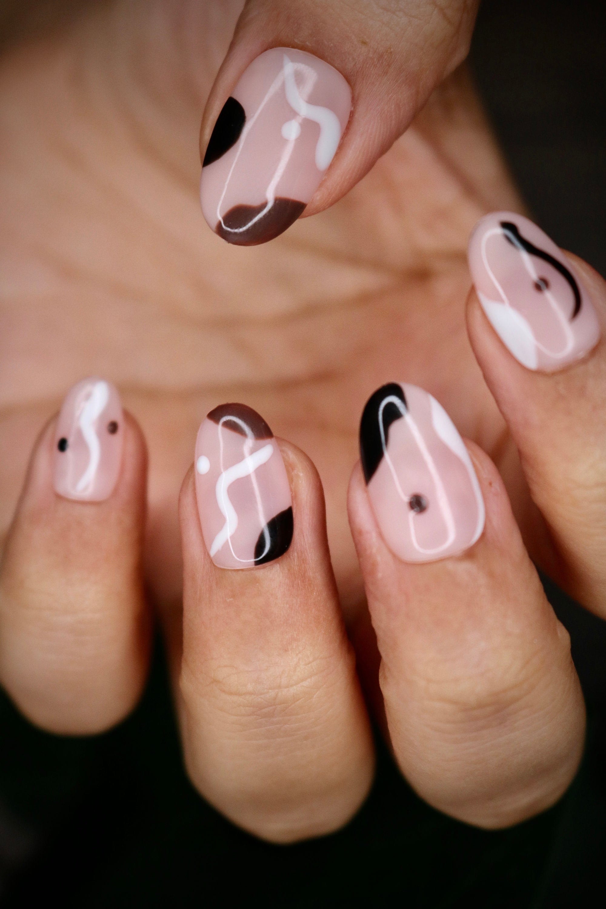 Abstract Nail Art Nude Brown Press on Nails Nails False Nails Fake