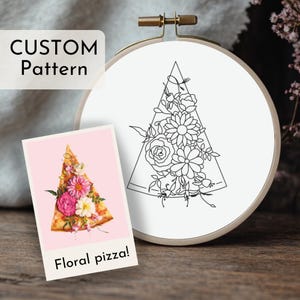 Custom Embroidery Pattern from Photo or Text - Personalized Digital Embroidery Design - DIY Hoop Art PDF for Hand Stitching