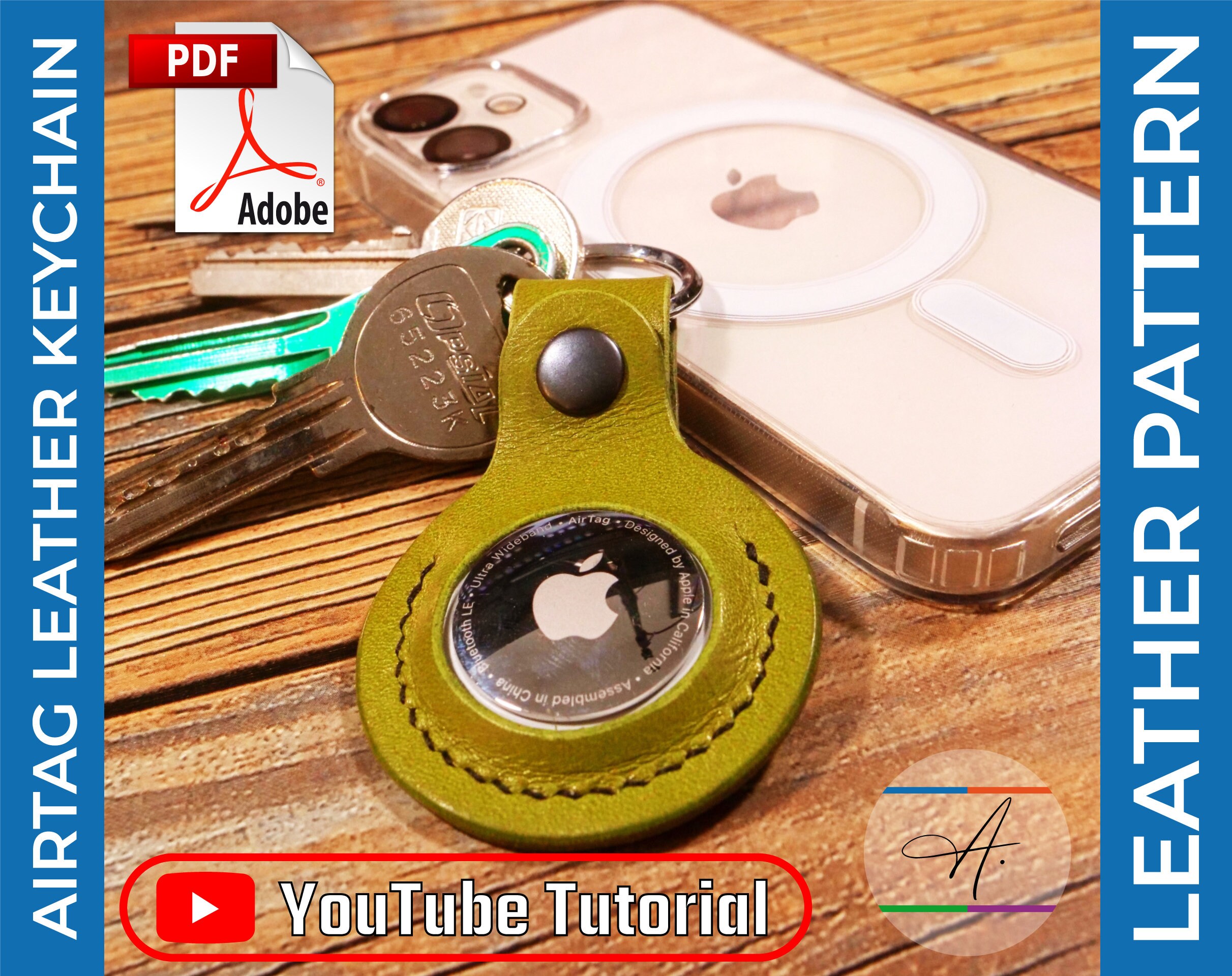 Porte-Clés pour AirTag Apple en Cuir - Patron PDF avec Guide Vidéo