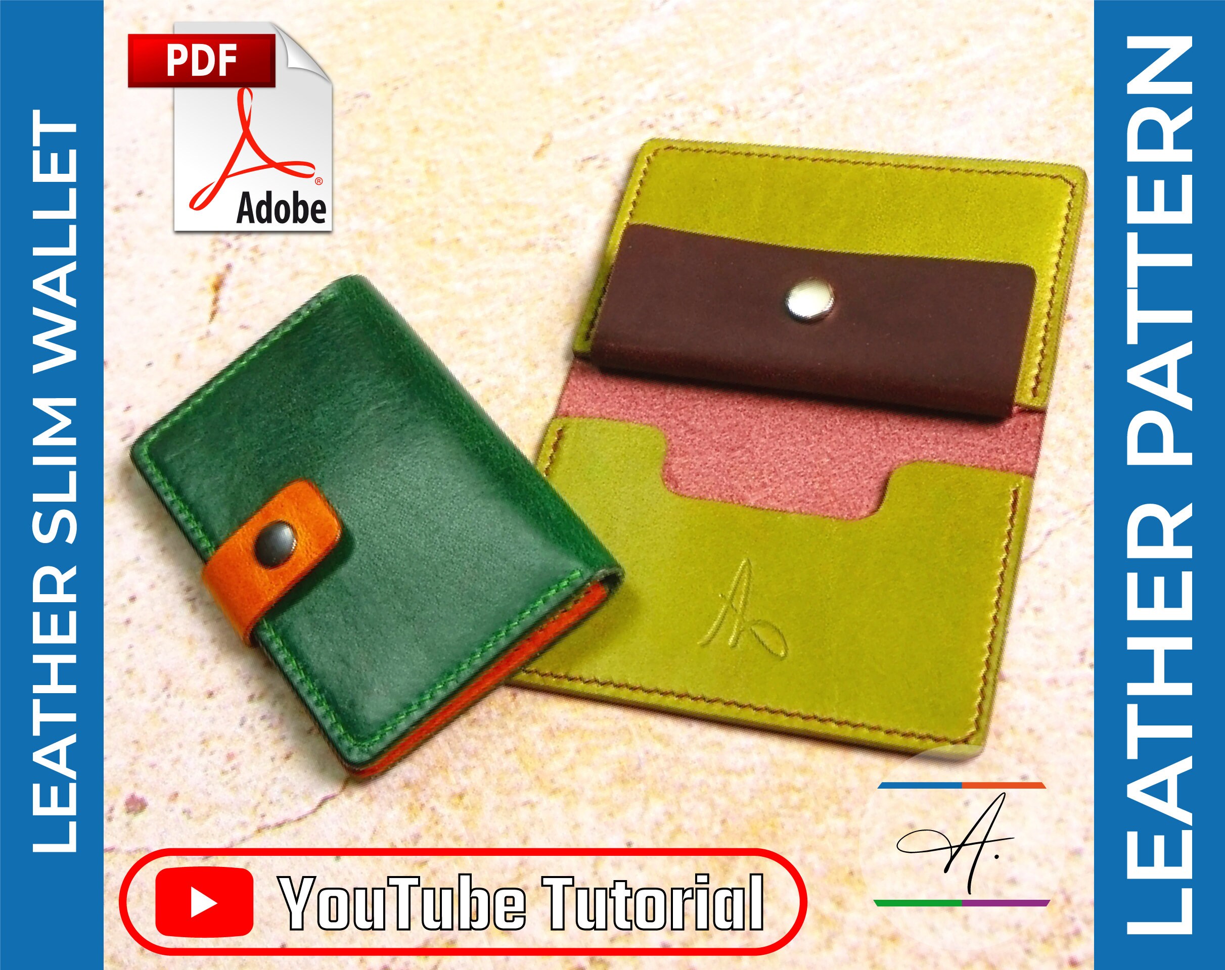 Portefeuille Compact et Fin en Cuir - Patron PDF avec Guide Vidéo
