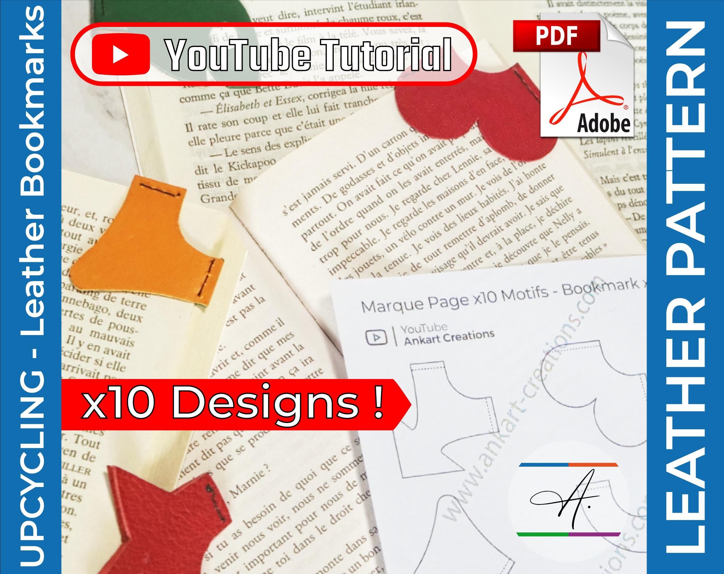 Marque-pages cuir – Patron PDF à imprimer + tuto vidéo