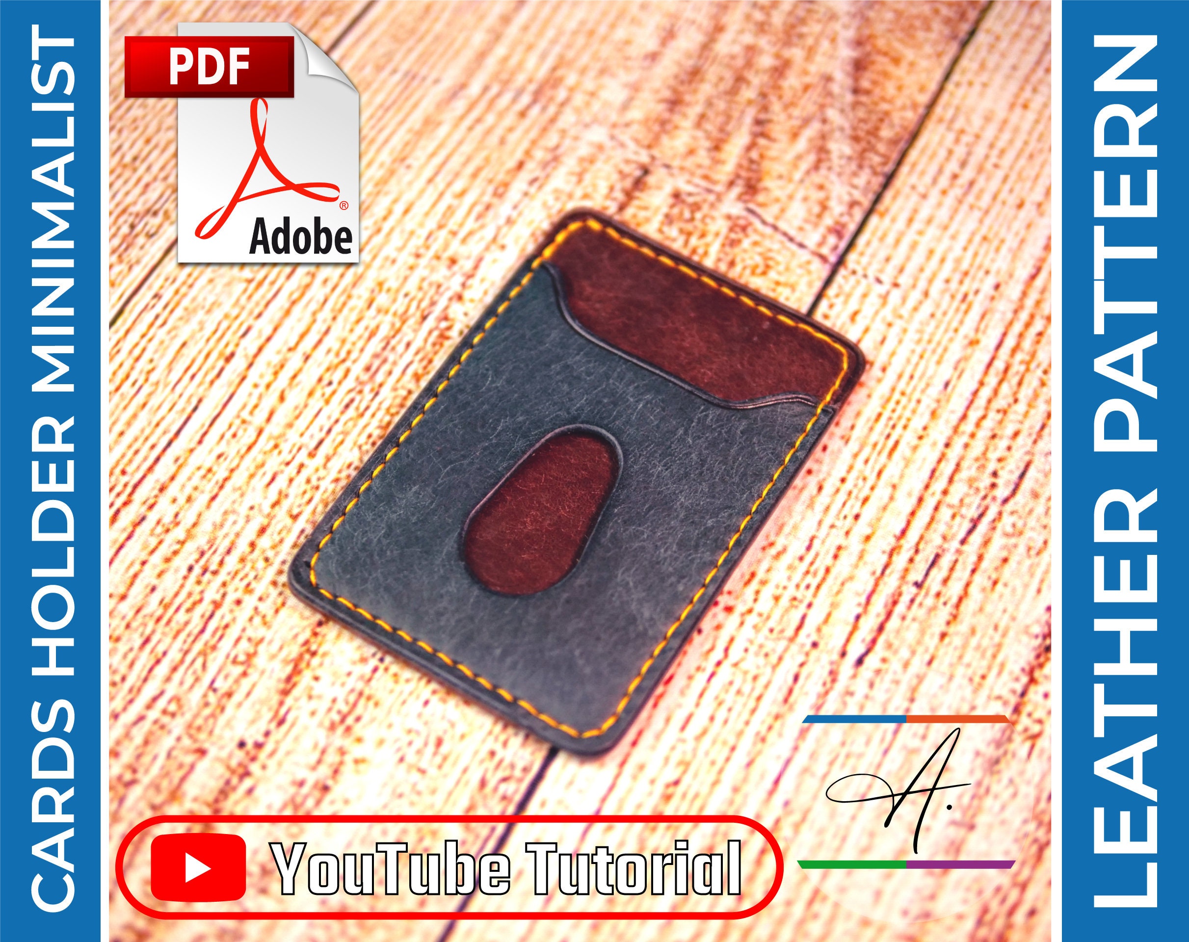 Porte-Cartes Mini Portefeuille en Cuir - Patron PDF avec Guide Vidéo