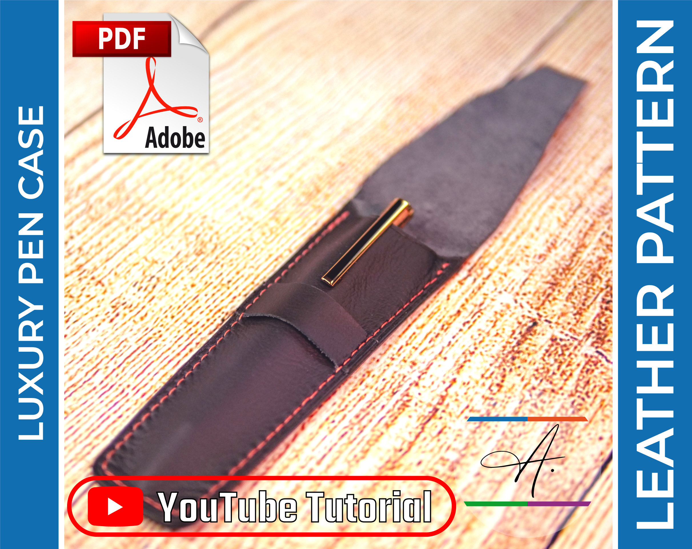 Étui à Stylos en Cuir Luxe | Patron PDF DIY Maroquinerie