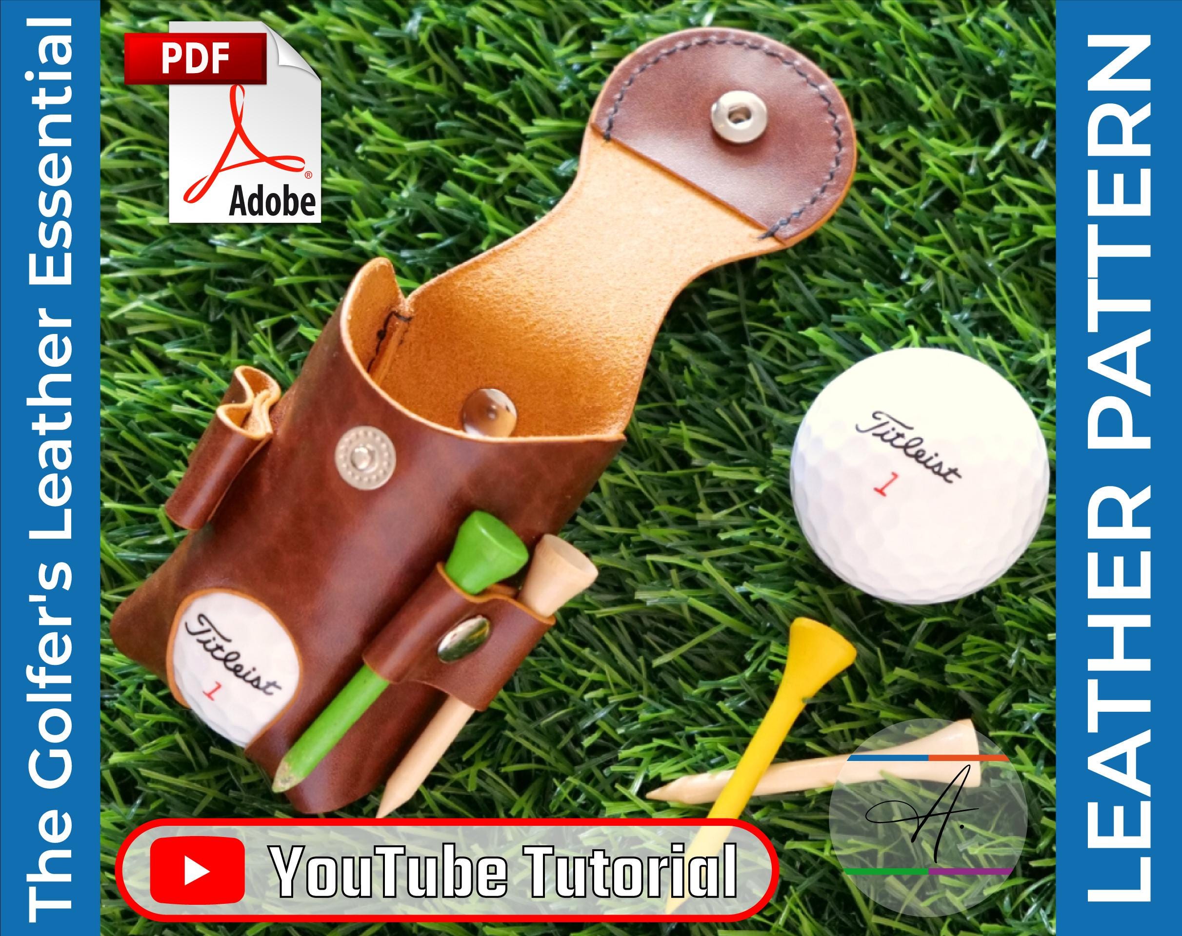 Étui de golf en cuir - Patron PDF avec Tutoriel Vidéo