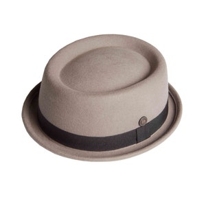 DASMARCA-JACK-Smoke-winter short brim hat-MOD-rude-boy-felt porkpie hat image 2