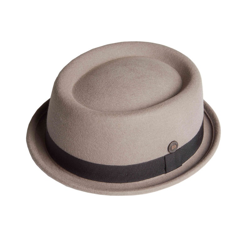 DASMARCA-JACK-Smoke-winter short brim hat-MOD-rude-boy-felt porkpie hat image 2