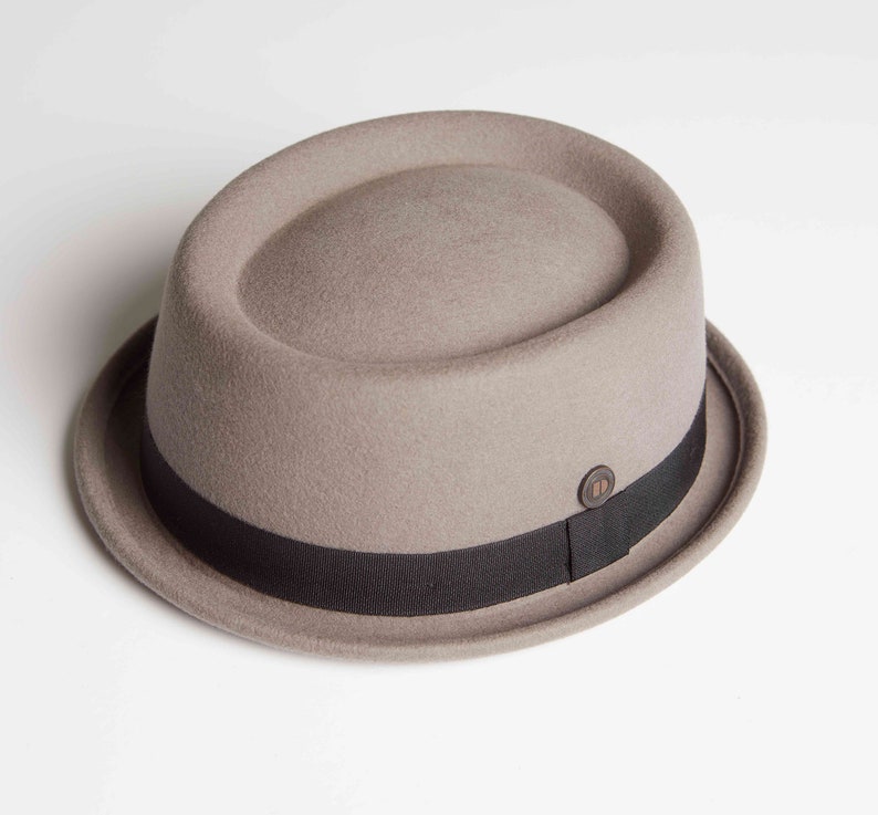 DASMARCA-JACK-Smoke-winter short brim hat-MOD-rude-boy-felt porkpie hat image 3