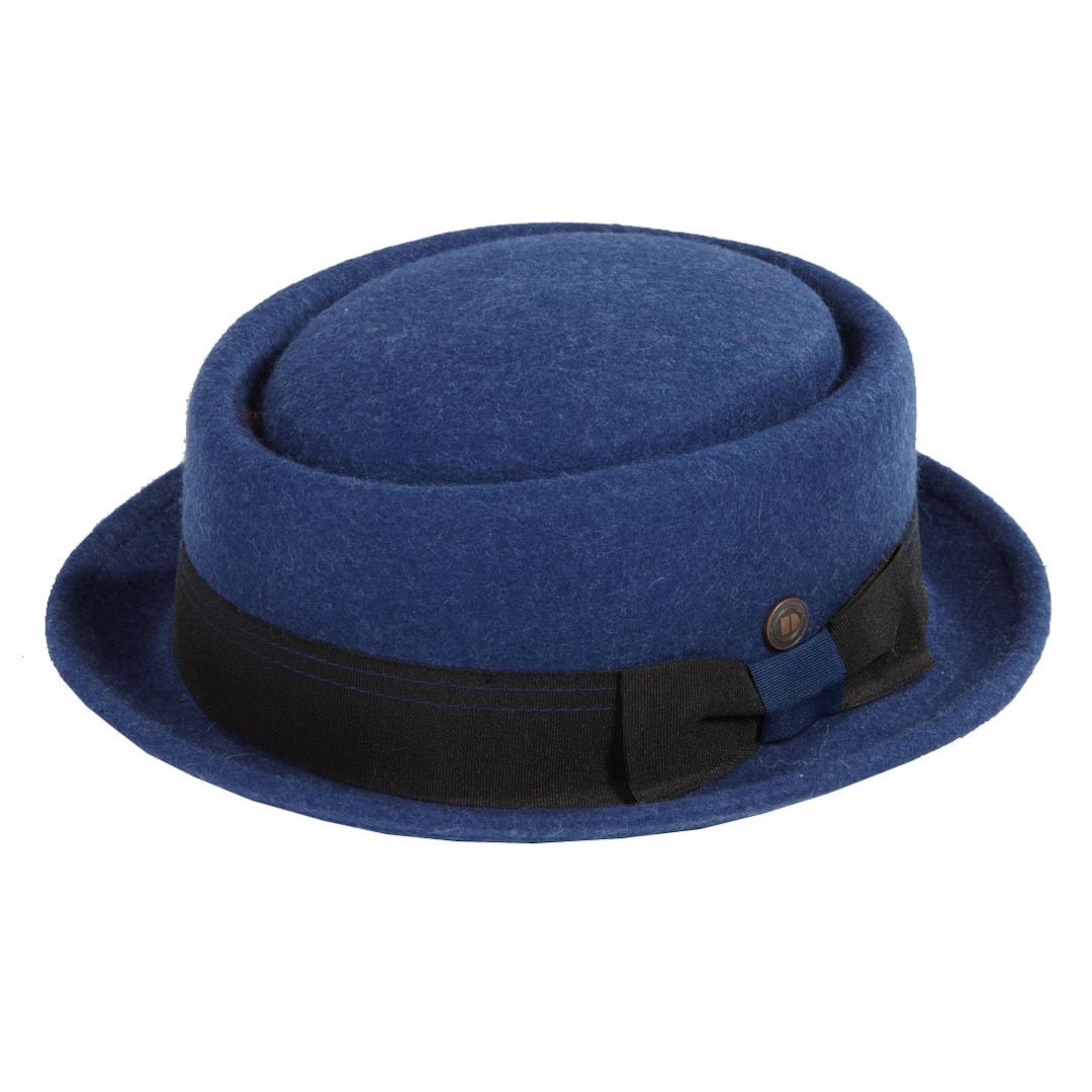DASMARCA Winter wolvilt Porkpie Hoed met strakke rand, Mos, 6 5/8-6 3/4