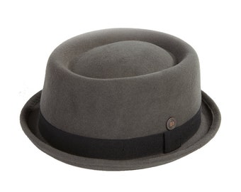 DASMARCA-Jack-Grey porkpie hat-felt porkpie hat-rude boy style hat-mod porkpie hat