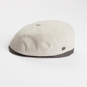 Raggie Natural Linen/Cotton Summer Italian Flat Cap For Men