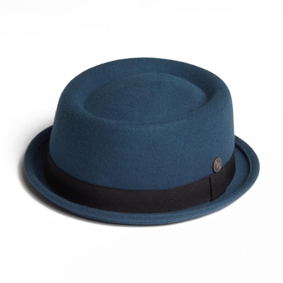 Chapeau En Feutre De Laine DASMARCA - Style Porkpie Mod Avec Bandeau Coton