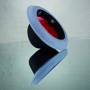 DASMARCA-Edward-Sky-black ton hat-two tone hat-felt hat-dress hat-fancy hat -dapper hat-porkpie hat-men&#39;s hat-black porkpie hat