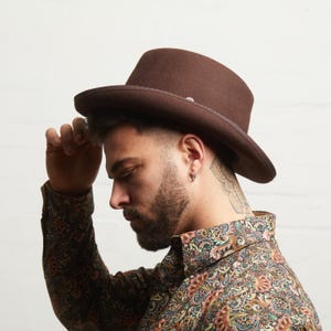 Dasmarca HUDSON hard wool felt Cowboy Style Hat - Brown