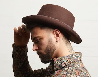 Sombrero vaquero Dasmarca HUDSON de fieltro de lana dura - Marrón