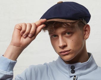 DASMARCA-Eden-Navy-classic cap-winter cap-ivy cap-retro cap-wool cap-golf cap-navy bakerboy cap-navy newsboy cap-peaky cap-leather visor