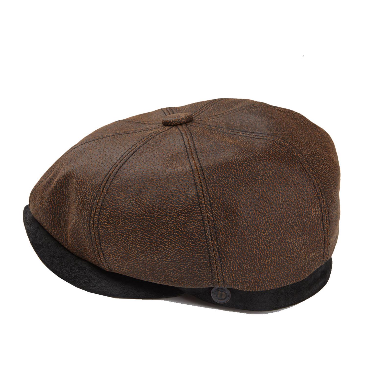Oliver Rust Leather Bakerboy Newsboy Peaky Cap for Men - Etsy