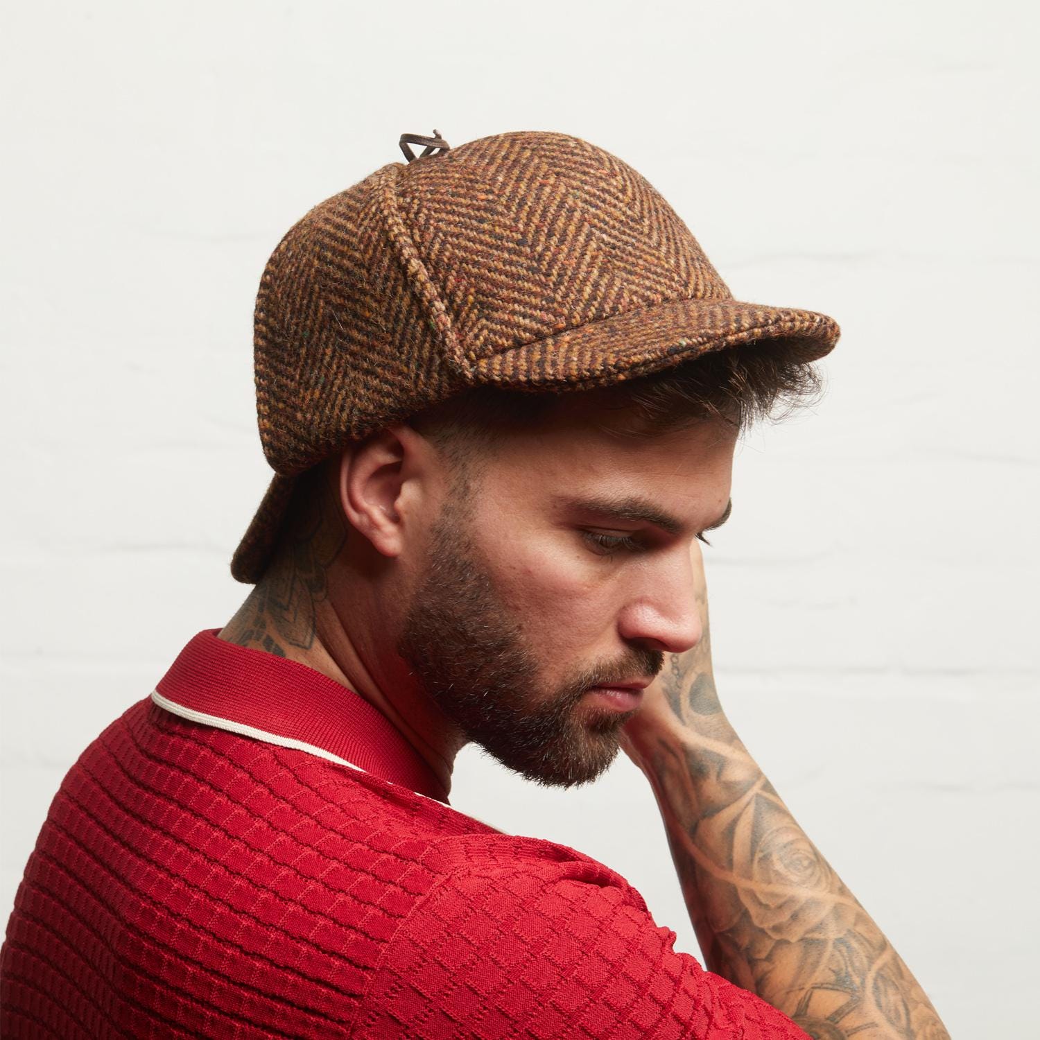 Dasmarca BLAKE Virgin Wool Tweed Made in Italy Deerstalker Cap
