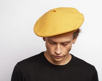 DASMARCA "Made in France" classic wool beret for men and women - Sunflower