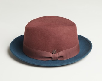 Size 6 7/8 Vintage 1950s 1960s Adam Hats Carbon Brown Porkpie