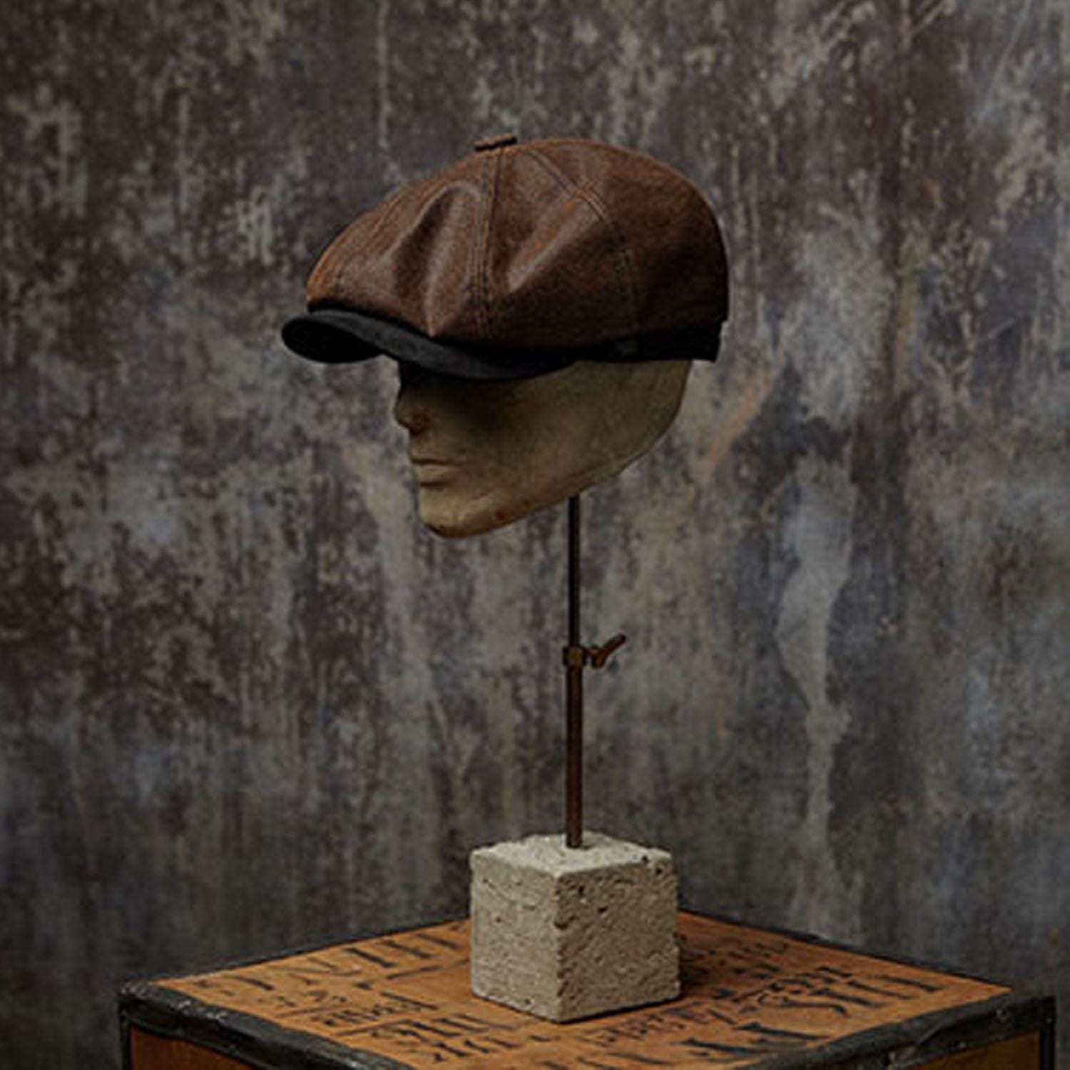 Oliver Rust Leather Bakerboy Newsboy Peaky Cap for Men - Etsy