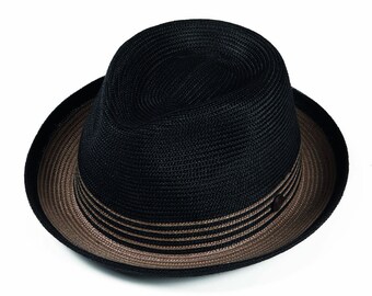 DASMARCA-Jordan-black hat-two tone hat-summer hat-black trilby hat