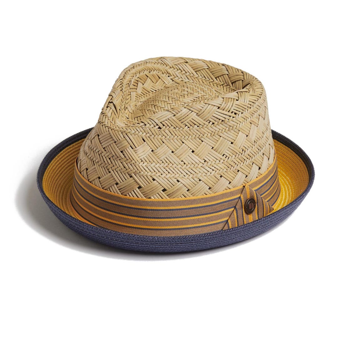 DASMARCA Retro Summer Straw Hat - Multi-Colored Two-Tone Fedora Trilby For Men & Women