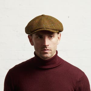 Dasmarca HARRISON Harris Tweed Made in Italy bakerboy cap - Savanna