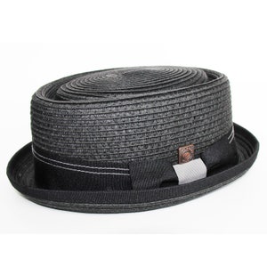 Dasmarca RICO summer telescope crown light weight breathable rude-boy mod porkpie hat - Black