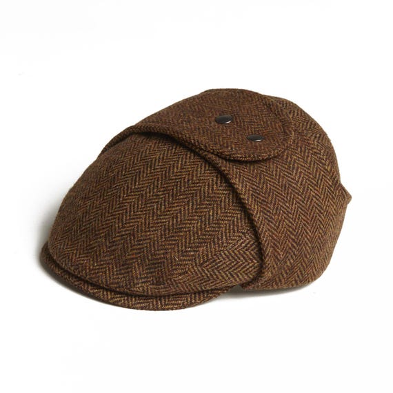 Dasmarca LOGAN Italian Tweed Wool Flat Cap With Earflaps Trapper