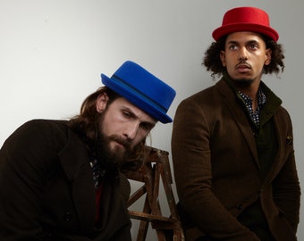 Dasmarca-leo-ruby-red Hat-felt Hat-porkpie Hat-dapper Hat