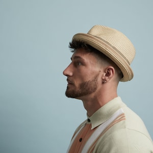 Dasmarca ANDY summer breathable short brim skimpy brim trilby hat - Sand