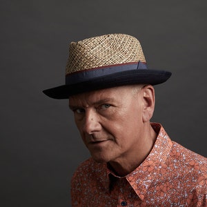 DASMARCA-Ronan-Navy-summer hat-sun hat-fedora hat for men-wide brim hat-vintage looking hat